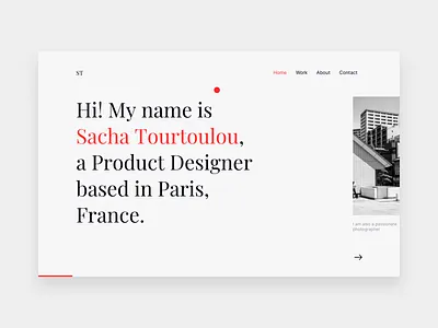 Sacha Tourtoulou - Portfolio animation awwwards design fwa graphic design home page horizontal scroll landing page logo minimal photography portfolio product design sacha tourtoulou typography ui ux web website