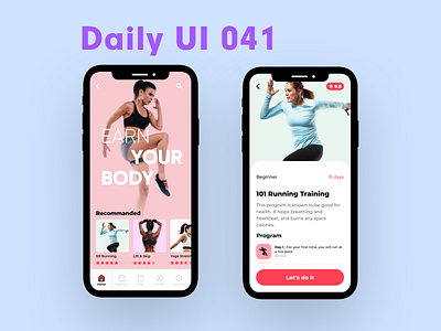 Daily UI 041 - Workout app app daily 100 challenge daily ui dailyui ui uidesign uiux ux workout