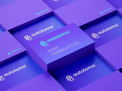 Autoloma - Business Cards brand identity business card business cards identity purple visual identity