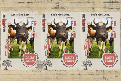 Lost Apple Dairy Farm Poster brand design brand designer branding branding design dairy farm graphic graphic design illustrator logo logo design logo designer milk package package design package designer poster poster design
