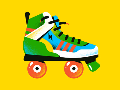 Roller Skater character editorial illustration enisaurus freelance gradients illustration pattern roller rollerskater skate skater sport spot textures vector vector art vector illustration