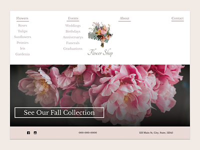 Florist Theme Navigation design figma simple ui