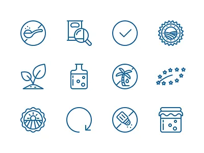 Icons for Coppola Foods adobe illustrator contour icon palm trees plants salt signup sugarskull vector