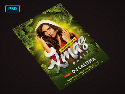 Christmas Party Flyer Template PSD christmas club creative market dj flyer natal party photoshop poster psd template xmas