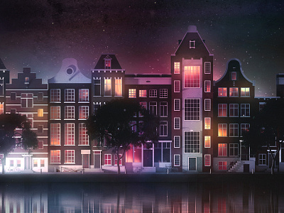 Streets of Amsterdam amsterdam cinema4d city city illustration dutch holland illustrator skyline street streets