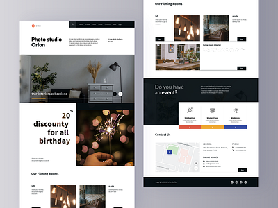 Photo Studio homepage lending map photo studio ui visual design web website