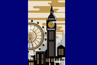 London ~ Weekly Warm-up assembly assemblyapp black and gold bold colour creative design illustration illustrations thankful theme weekly warm up