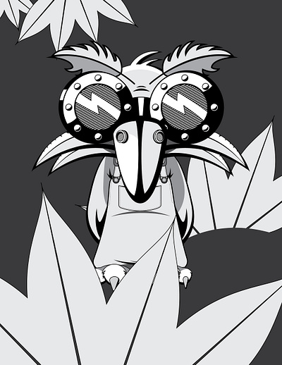 Bird - Illustration bw design digital digital art illustration illustrator