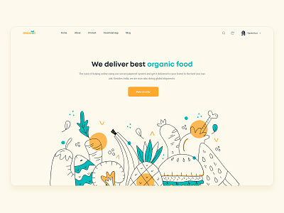 Food Delivery Services banner delivery ecommerce food food delivery landingpage minimal organic ui web design webdesign website