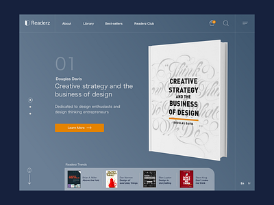 Readerz art books clean design e commerce firstfold iconography illustration illustrator landing page design landingpage ui vector