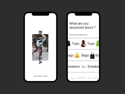 Balenciaga app design ecommerce editorial fashion grid layout luxury typography