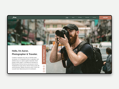 Photographer portfolio adobe xd clean color flat home page minimal photo photographer photography portfolio traveler ui web webdesign