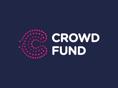 Crowd Fund Logo brain c letter crowd crowdfund fund logo pink pink logo