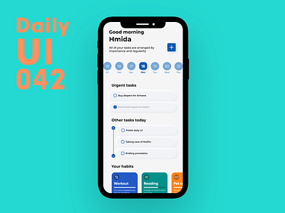 Daily UI 042 - To-do List app app daily 100 challenge daily ui dailyui to do to do list ui uidesign uiux ux