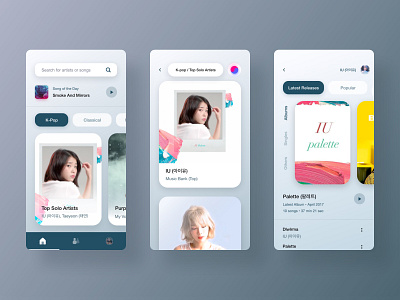 🎵 Stream UI Kit (Part 1) app clean design leftaligned marketplace minimal music music player ux