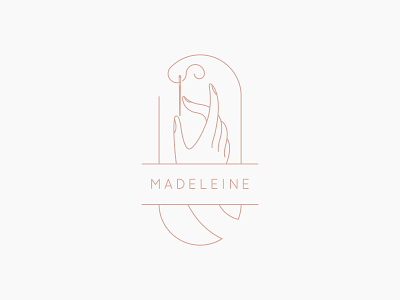 Madeleine logo delicate design dolls hand hand logo handcrafted handmade illustration line art line art logo line logo logo logo badge needle needlework sewing tailoring tilda dolls vintage logo