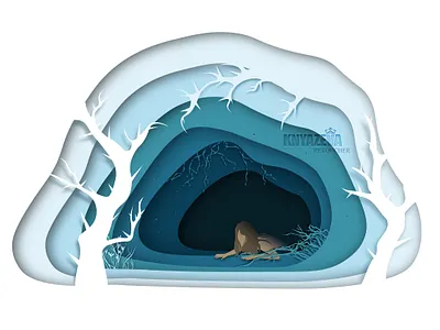 In the burrow burrow character depression girl illustration lair mood trees winter winter is coming