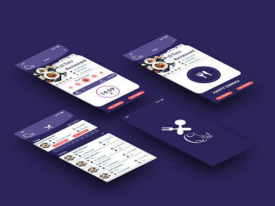 QLIST | A restaurant wait-list mobile application UI challenge04 gobir list mobile mobile app purple restaurant ui uiux wait xddailychallenge