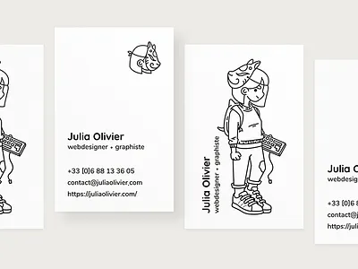 New business card! ✌️ black and white business card illustration line