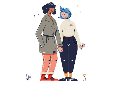 Girls couple character couple design girls illustration lgbt love pride vector
