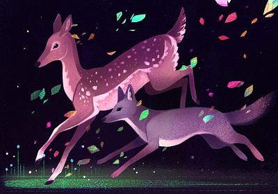 Travelers art digital illustration illustration art illustration digital wolf
