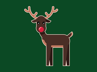 Rudolph adobe illustrator character christmas detail flat vector illustration illustrator reindeer rudolf rudolph vector