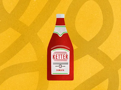 Ketter bottle food ketchup procreate red tomato yellow