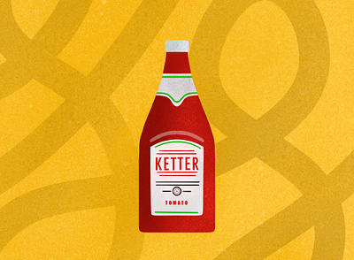 Ketter bottle food ketchup procreate red tomato yellow