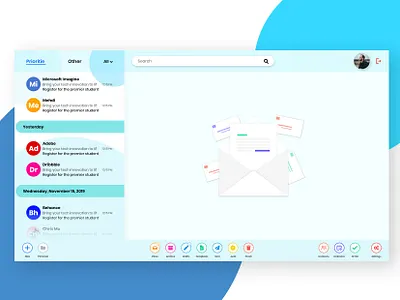 App for mailBox app app design colorful design photoshop typography ui ui design uiux vector xd xd design