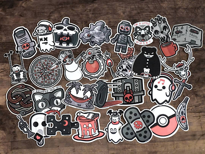 Inktober 2019 affinity designer die cut drawing illustration inktober jake parker sticker pack stickers vector art vinyl