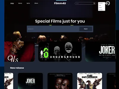 landing page for films streaming design landing page photoshop ui ui design uiux web design website xd xd design