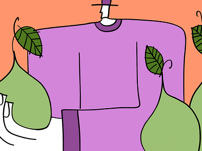 Man holding a pear holding illustration man pear