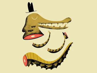 Later Gator alligator animal beer florida gator hat illustration swamp texture