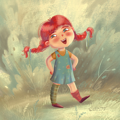 Peppy Long Stocking childrenbookillustration illustration