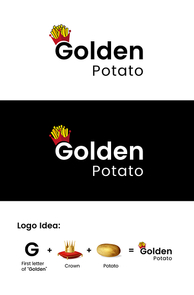 golden potato adobe app brand crown crown logo design dribbble flat gold indesign logo logo design logotype modern new news photoshop shot trend vector