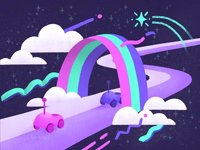 Casual Mario Kart Fanart design digital painting drawing illustration landscape landscape illustration videogame