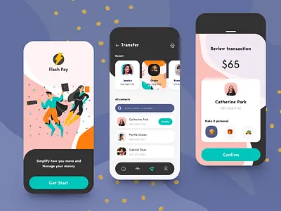 Flash Pay App - Money Transfer balance banking banking app cards credit card finance financial app fintech money money transfer online bank product product design send money virtual card wallet