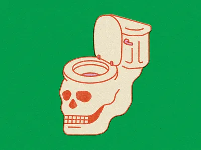 skull toilet art design funny illustration skull skulls toilet vector vintage