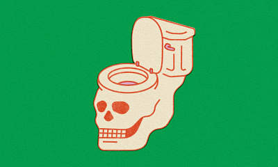 skull toilet art design funny illustration skull skulls toilet vector vintage