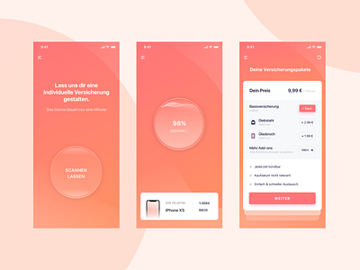 Insurance app bright bubble flat minimal mobile mobile app shot ui ui card