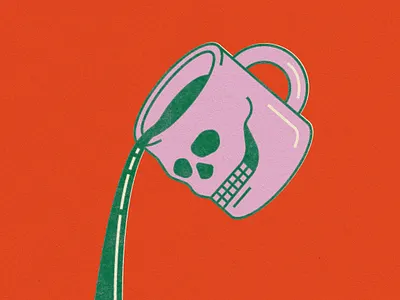 skull coffee art coffee design funny illustration skull skulls vector