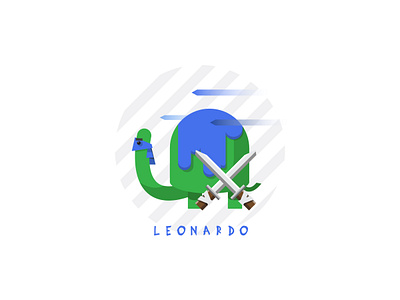 Leo 2d animal design fan art fanart flat design font hero icon illustration katana leonardo letter ninja ninja turtles tmnt turtle vector weapon