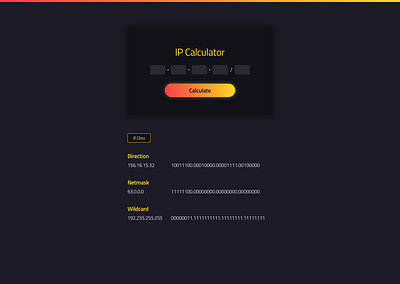 IP Calculator dark dark mode dark theme dark ui gradient gradient color