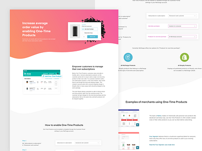 One-time products feature page feature landing page recharge web design website