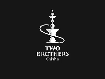 Two Brother Shisha arab arabic brother clever dual meaning face figure film human illustration logo men shisha smoke smoker