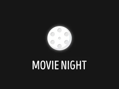 Movie Night branding cinema clever dual meaning film illustration logo moon moon logo moonlight movie night vector