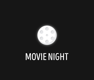 Movie Night branding cinema clever dual meaning film illustration logo moon moon logo moonlight movie night vector