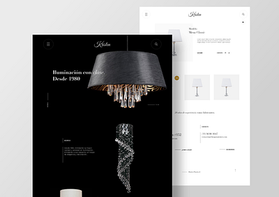 Kristen catalogue dark elegant lamps light mexico online parallax planetoide store ui web webdesign