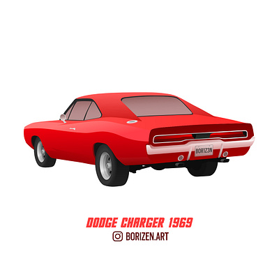 Dodge Charger 1969 affinitydesigner auto automobile car drawing illustration muscle car vector