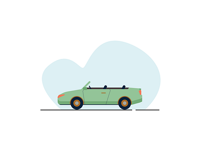 Cabriolet Car blue cabriolet car cartoon classic color combi concept design flat illustration modern new old simple style transportation vector volkwegan